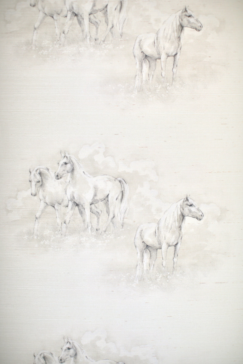 MH Wallpaper - Wild Horses in Grasscloth