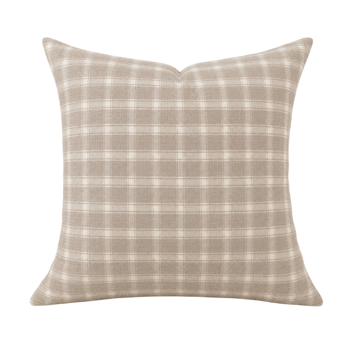 William Check Pillow Cover - Taupe