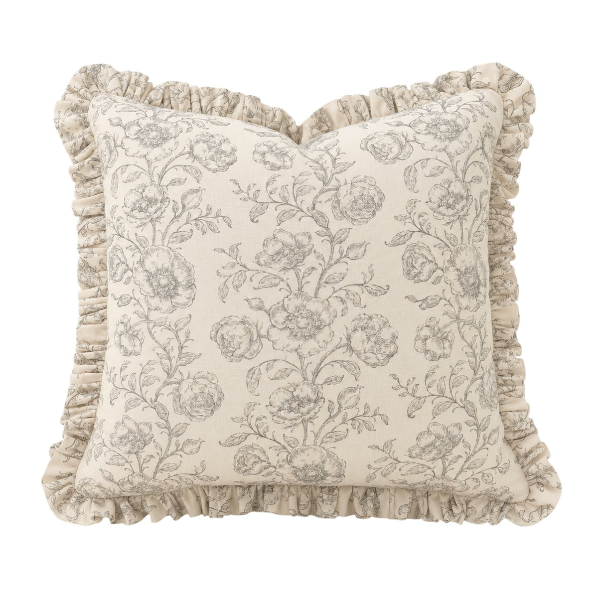 Ruffled Mabel Pillow Cover - French Blue