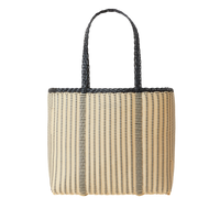 Edge Medium Tote - Black + Cream