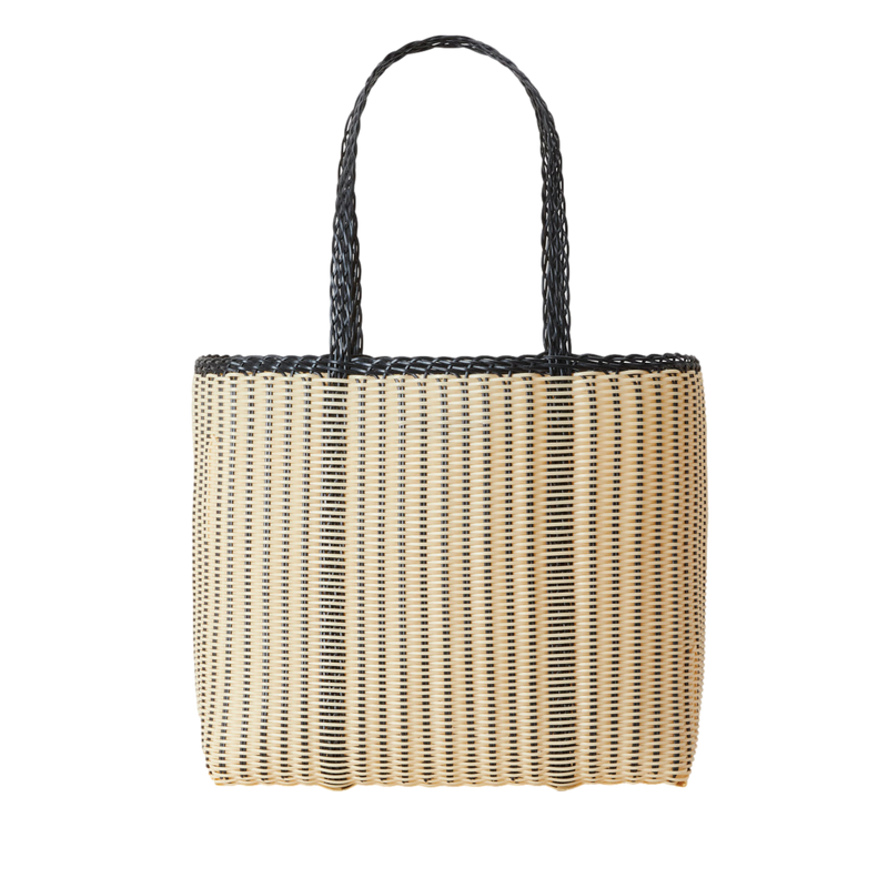 Edge Medium Tote - Black + Cream
