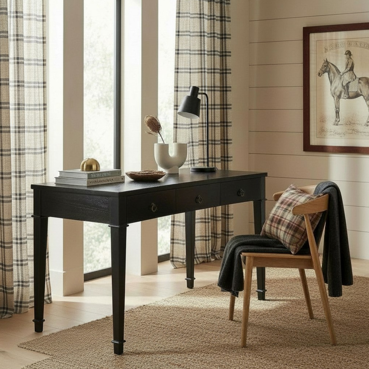 Curba Desk - Hand-Rubbed Black