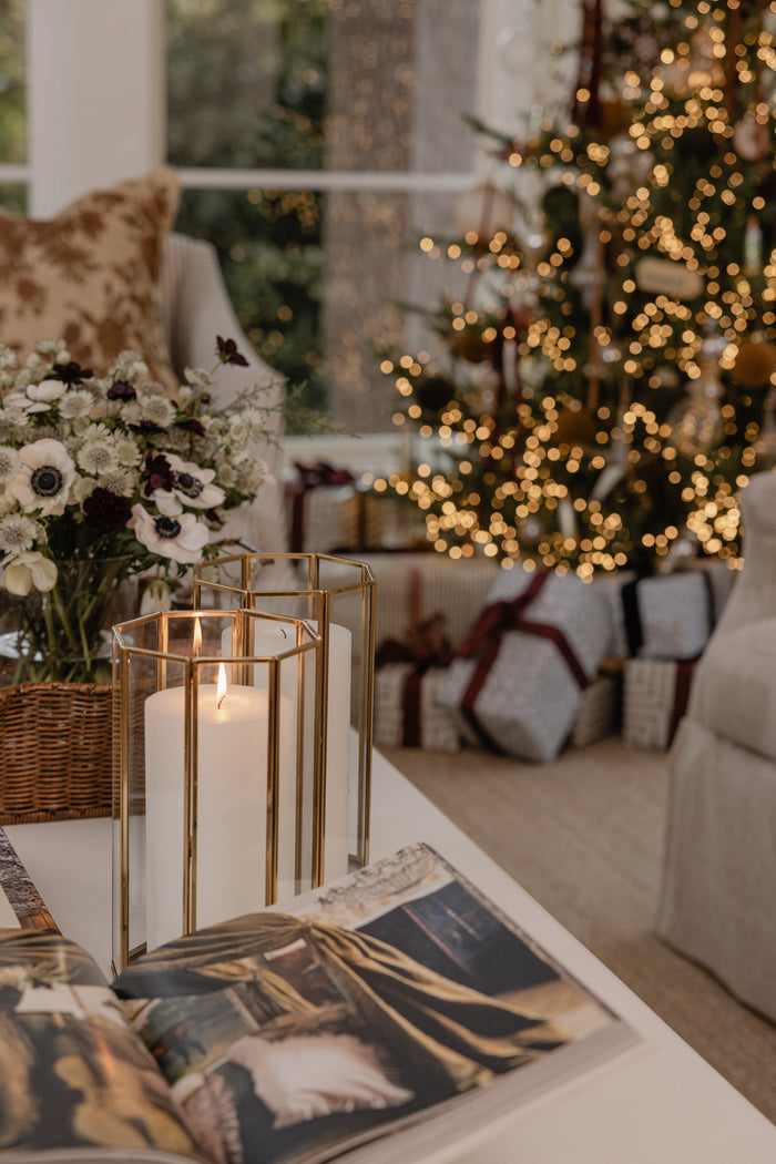 Beau Brass & Glass Candle Hurricane