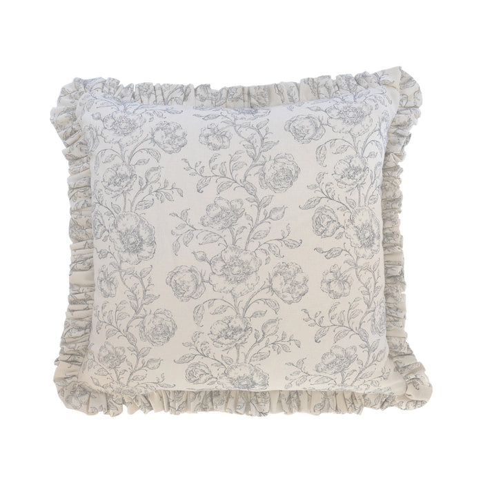 Ruffled Mabel Pillow Cover - French Blue - 22" x 22"