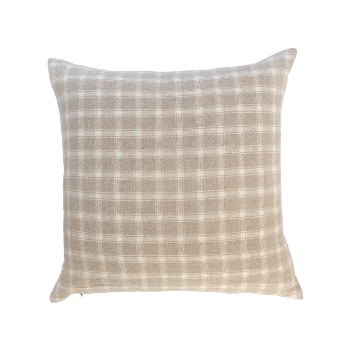 William Check Pillow Cover - Taupe - 22" x 22"