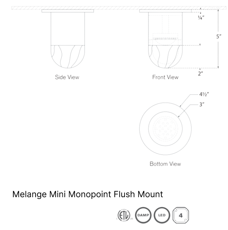 Melange Mini Monopoint Flush Mount