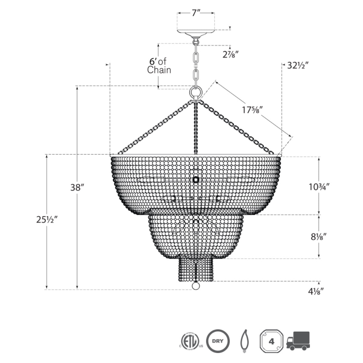 Jacqueline Two-Tier Chandelier — Acres Market & Interiors