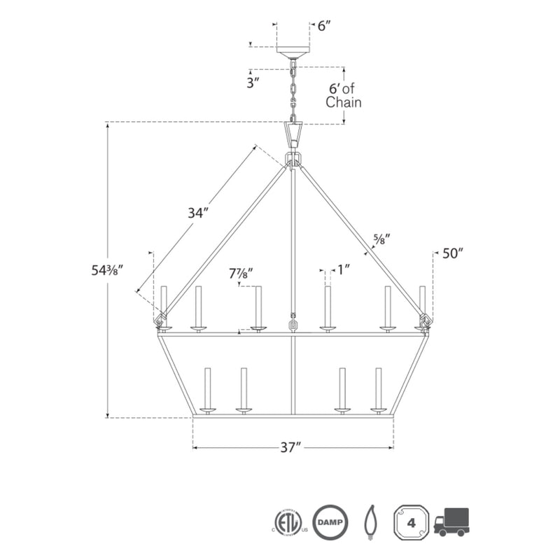 Darlana Extra Large Two-Tier Chandelier