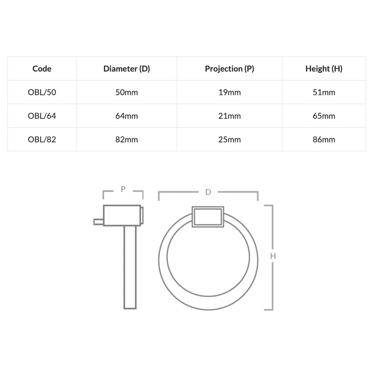 Oblique Cabinet Ring Pull